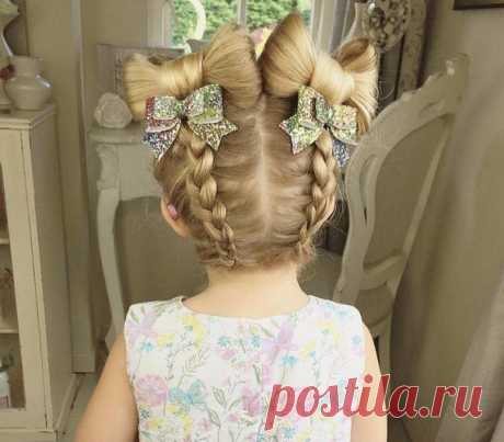 Чудесная прическа для девочки. Лайк маме за старания! ❤