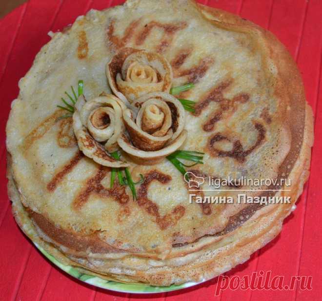 Блинчики сметанные, рецепт пошаговый от Лиги Кулинаров. Рецепт блинчиков на сметане с