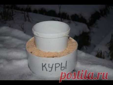 Вода в поилке не замерзнет. Старинный деревенский способ.