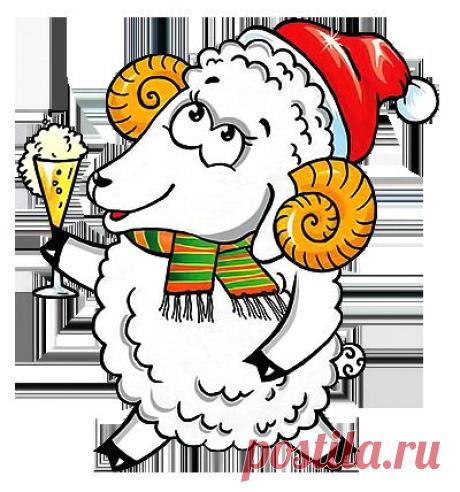 Символ года овечки и козы. Клипарт.