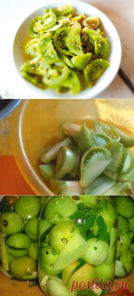 Зелёные помидоры по-корейски, самые вкусные рецепты на зиму