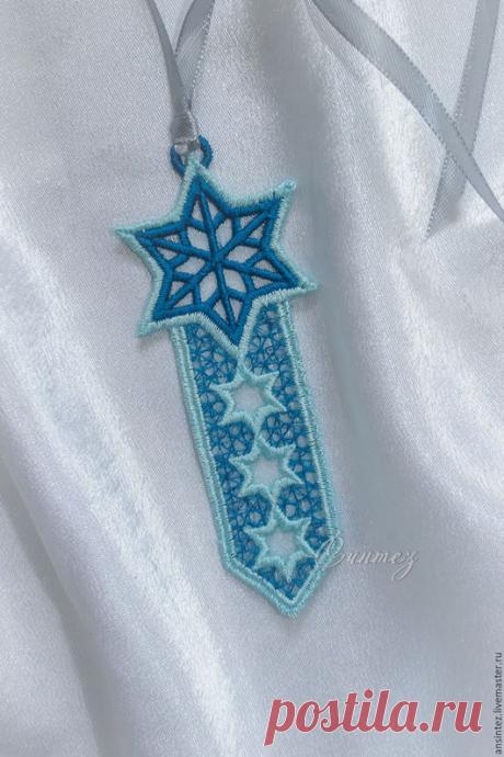 Купить Закладка для книг вышитая Восточная ночь двухцветная книжная закладка - морская волна