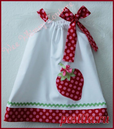 strawberry pillowcase dress. Nx | sewing