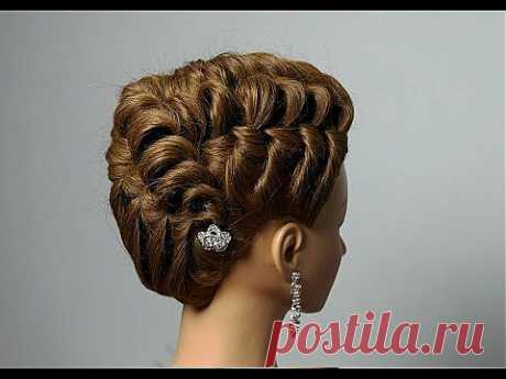 Hairstyle for long medium hair. Вечерняя  на средние и длинные волосы. - YouTube