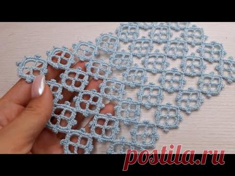 УЗОР без отрыва нити!!! ВЯЗАНИЕ КРЮЧКОМ . EASY Beautiful Pattern Crochet for beginners
