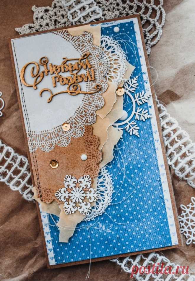 Мастер-класс: как сделать красивую и простую новогоднюю открытку своими руками?