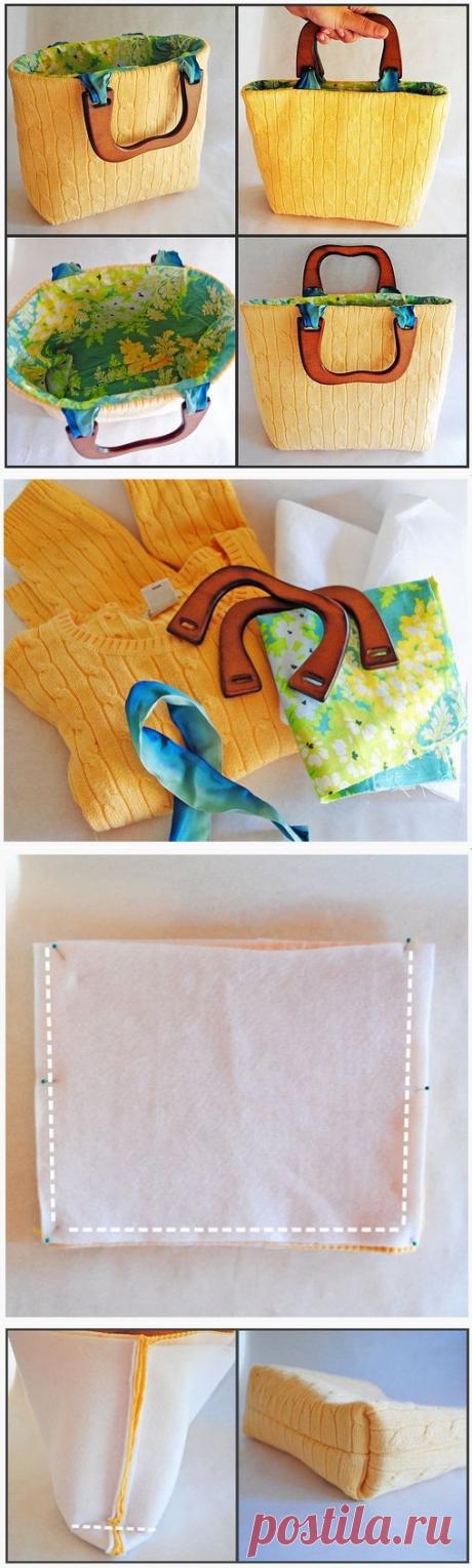 КРАСИВАЯ СУМКА ИЗ СВИТЕРА СВОИМИ РУКАМИ | Варварушка-Рукодельница