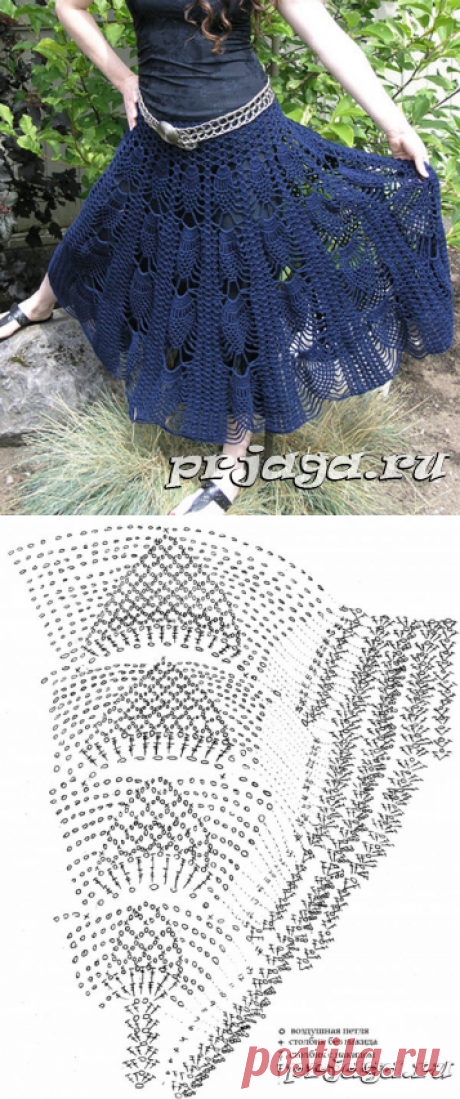 Юбка крючком «ананас»