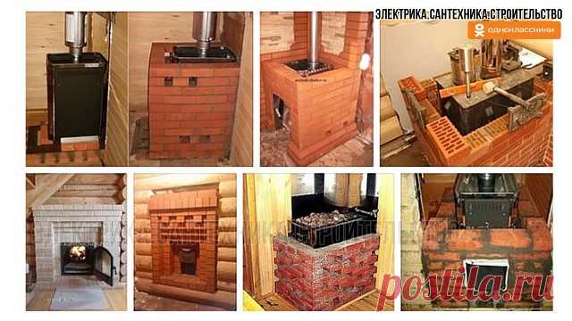 Как обложить металлическую печь в бане кирпичом?