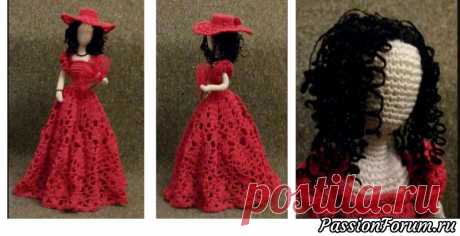 Дама в красном - запись пользователя Nikitta (Tatiana) в сообществе Мир игрушки в категории Вязаные игрушки. Мастер-классы, схемы, описание. Эта вязаная скульптура выполнена в той же технике, как и предыдущая публикация. Разница только в том, что у "Дамы в красном" есть ножки ( тоже проволочный каркас). Веер выполнен из тонкого красного гипюра.
