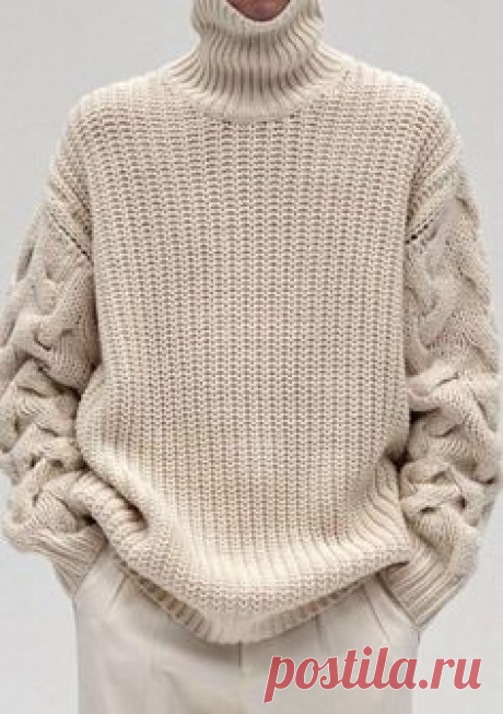MADE TO ORDER turtleneck Sweater aran men от Galchenkoknitting
