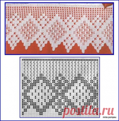 Кайма в филейной технике