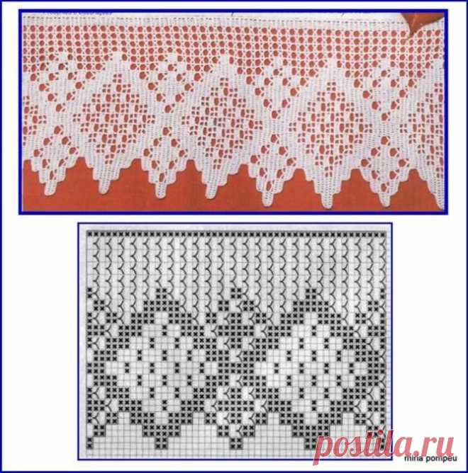 Кайма в филейной технике