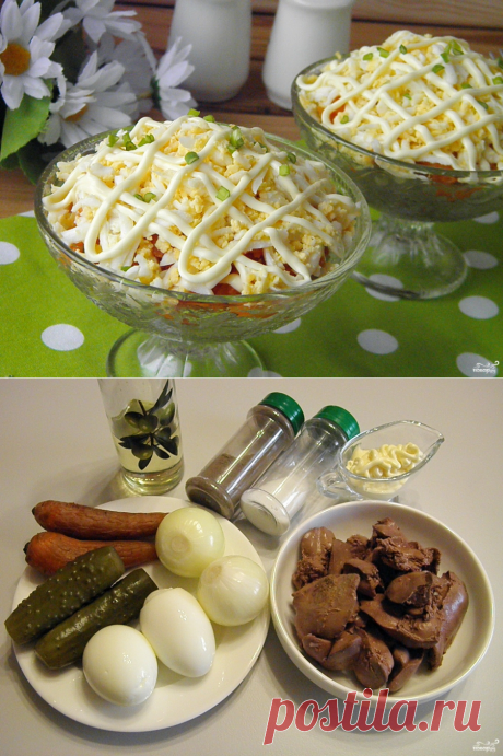 Салат с куриной печенью - пошаговый рецепт с фото на Повар.ру