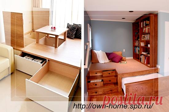 Практичное дизайнерское решение - кровать подиум