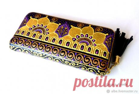 Кошелек женский точечная роспись – купить в интернет-магазине на Ярмарке Мастеров с доставкой - FFZDFRU