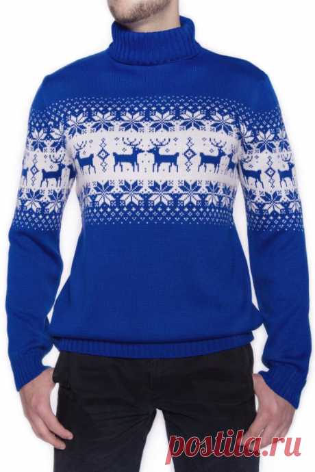 Мужской свитер с оленями