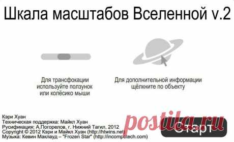 С помощью этого ролика вы сможете совершить путешествие сквозь всю Вселенную, узнать много нового о сути вещей и явлений. Имеется возможность просмотреть все составляющие окружающего мира, начиная с самых мелких его объектов, выйти за пределы &quot;Млечного пути&quot; и увидеть другие, недоступные нам, миры. Щёлкнув мышью по любому объекту (а их более 1000), вы сможете прочесть некоторые сведения о нём. В нижнем правом углу отображается размер объектов в метрах: прокручивая колёсико мыши, этот м