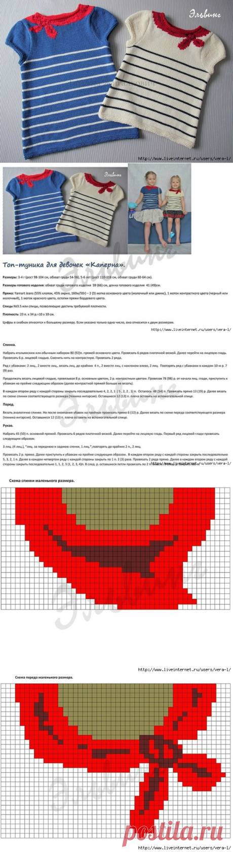 Топ-туника для девочки "Каперна" от Эльвинг