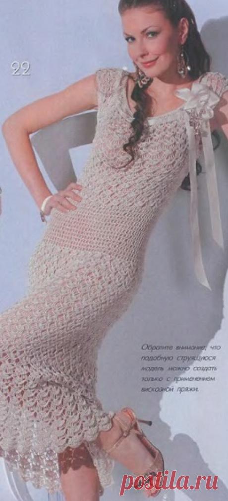 Платье с круглой кокеткой связанное крючком. Как связать платье с круглой кокеткой | Я Хозяйка