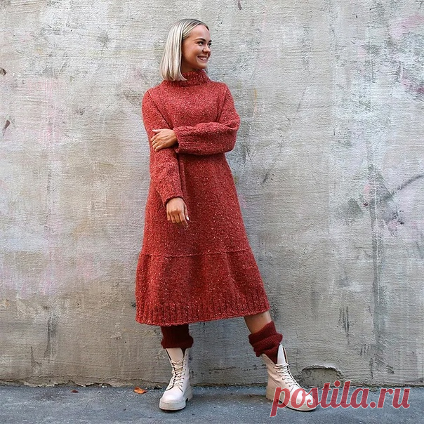 Пост на стене Suits me fine dress / kjole by Heidi GronvoldТеплое вязаное платье из твидовой пряжи, что может быть уютнее?