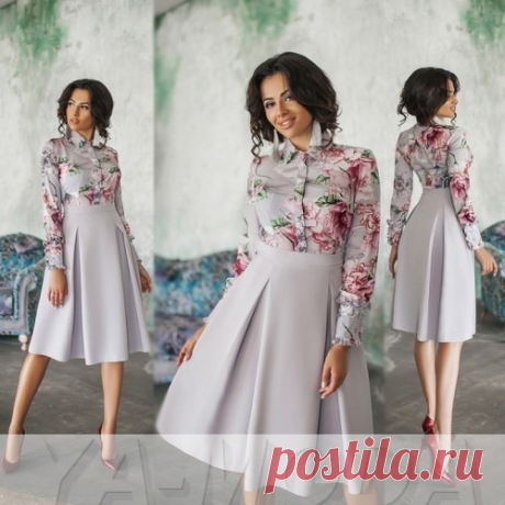 Платье с имитацией блузы