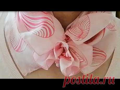 ♥a unique way to tie a scarf flower　ちょっとおしゃれなスカーフの花