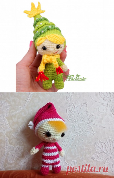 Новогодняя игрушка амигуруми 