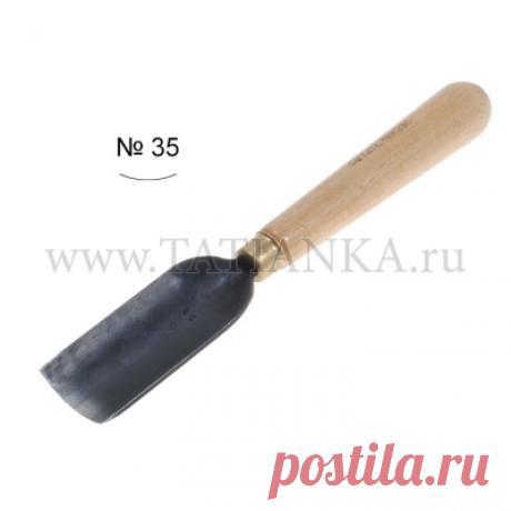 Стамеска прямая - полукруглая № 35, 27мм режущая часть, Татьянка, для резьбы по дереву