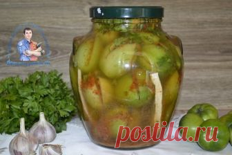 Фаршированные зеленые помидоры с чесноком, горчицей и зеленью на зиму  Начиненные помидоры зеленые с чесноком, рецепт пальчики оближешь.
Зеленые помидоры с чесноком без закатки. Соленые помидоры с начинкой из зелени и перца.