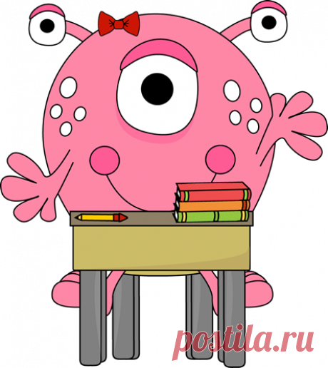 Girl Monster in School Clip Art - Girl Monster in School Image