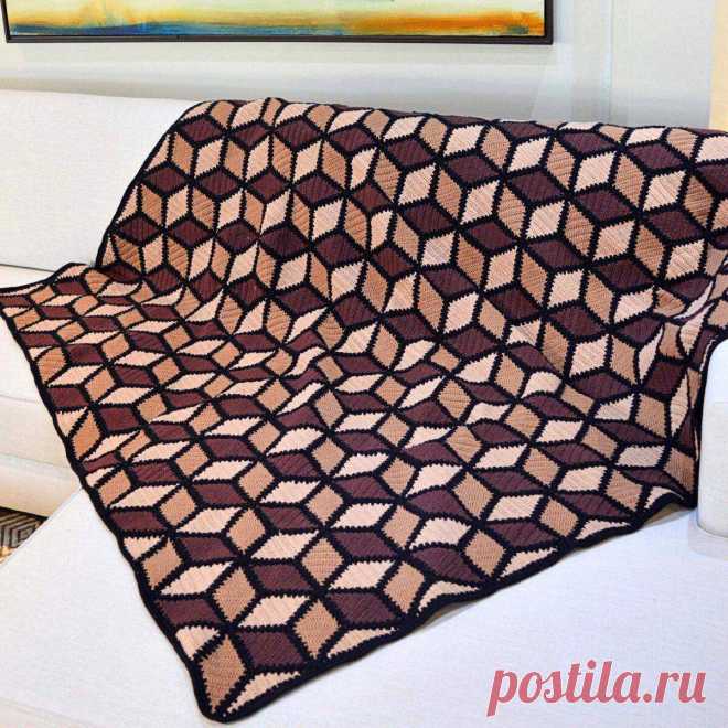 Необычные и красочные пледы крючком. 5 вариантов со схемами | Paradosik_Handmade Пульс Mail.ru 5 красивых пледов, которые можно связать крючком. Описание и схемы вязания.