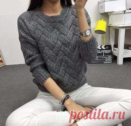 Шикарный узор для свитера спицами