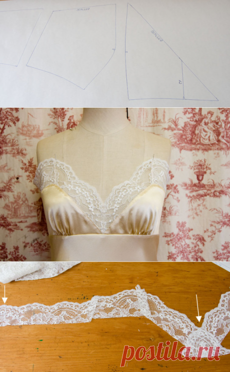 The Ruby Slip #7 – Lace Bodice Variations – pattern scissors cloth
