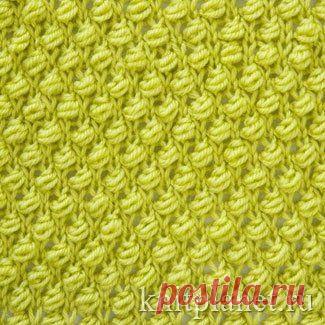 Узор Букле спицами.