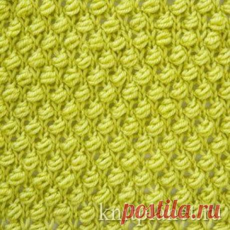 Узор Букле спицами.