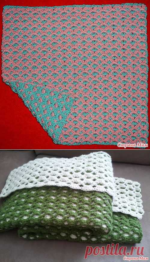 Пледик двухцветный (и более). Много вариантов! - Вяжем вместе он-лайн - Страна Мам