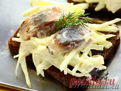 Закуска из селедки с яблоками и сметаной - МирТесен