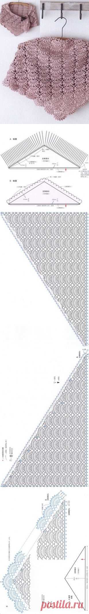 Красивая шаль крючком