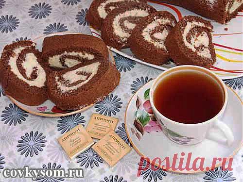 Рулет с нежным манным кремом | Домашняя кулинария