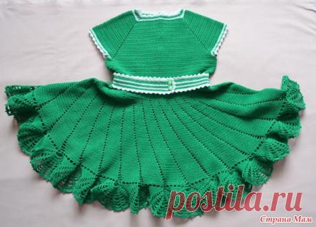 Изумрудное платье для девочки - Все в ажуре... (вязание крючком) - Страна Мам