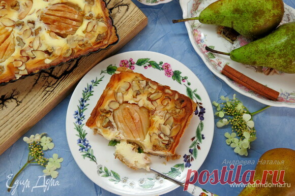 Грушевый тарт с маскарпоне и орехами. Ингредиенты: мука, сливочное масло, сахарная пудра