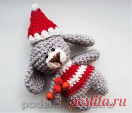 Вязаная собачка в новогоднем колпачке. Крючком. МК. / Обсуждение на LiveInternet - Российский Сервис Онлайн-Дневников