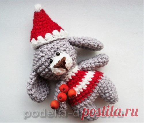 Вязаная собачка в новогоднем колпачке. Крючком. МК. / Обсуждение на LiveInternet - Российский Сервис Онлайн-Дневников