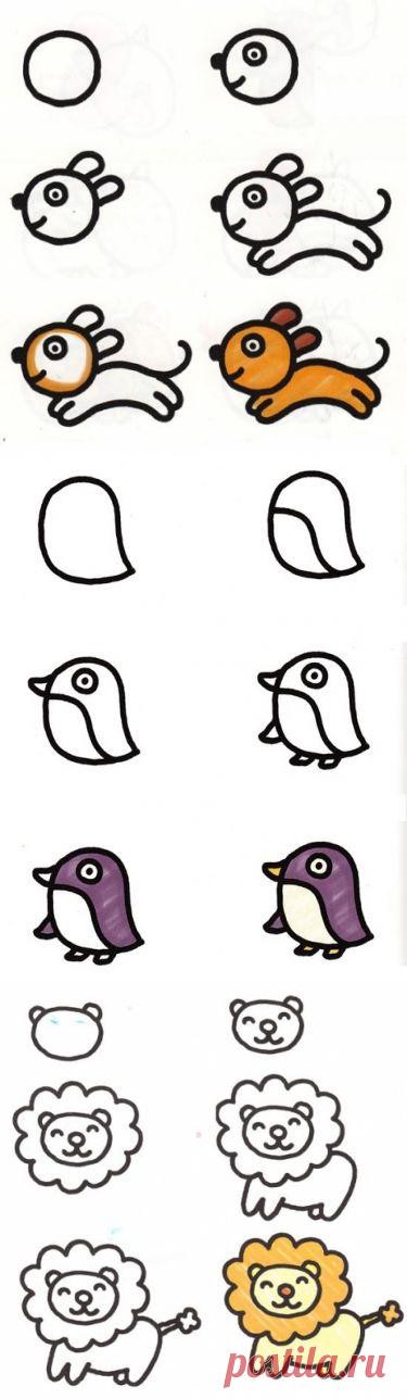 Уроки рисования для малышей - Поделки с детьми | Деткиподелки