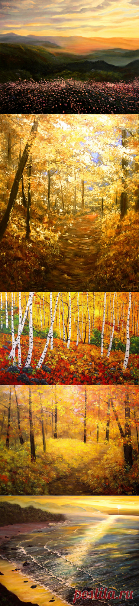 Золотистые пейзажи художницы Connie Tom