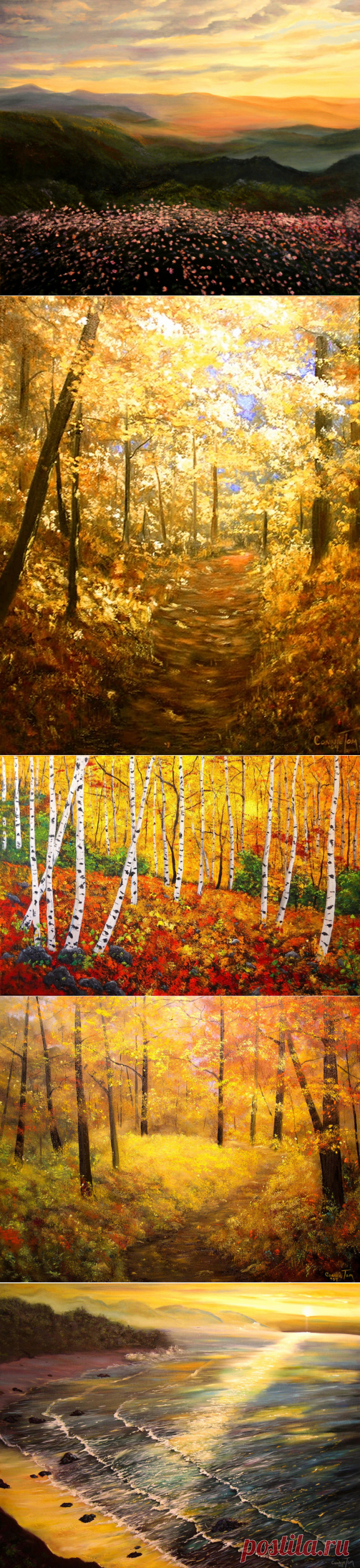 Золотистые пейзажи художницы Connie Tom