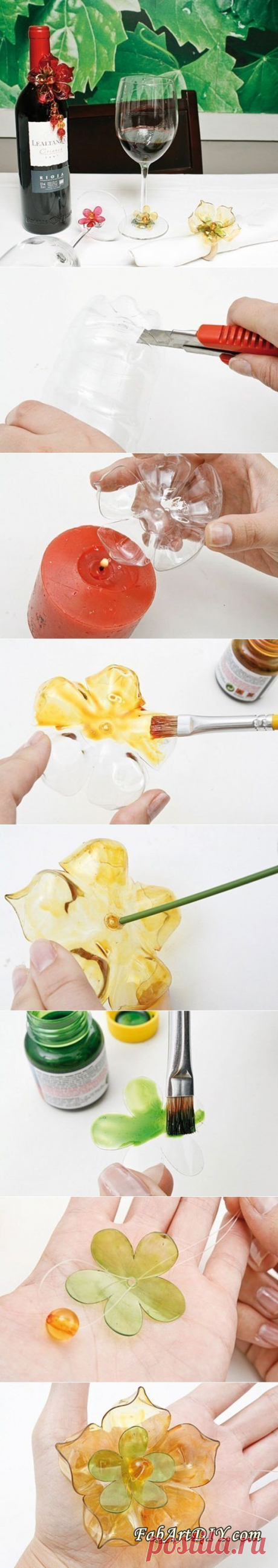 Подвески из пластиковых бутылок для винных бутылок .| www.FabArtDIY.com