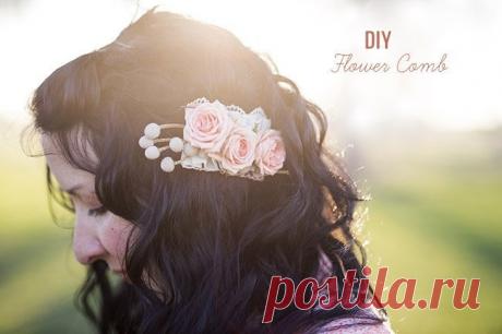 Цветочные гребни для волос своими руками