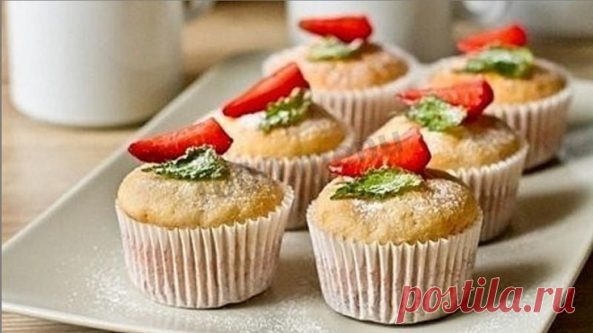 Маффины на клубничном йогурте рецепт с фото пошагово - 1000.menu